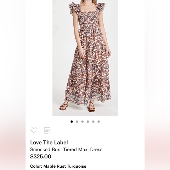 Love the Label Anthropologie smocked tiered women’s maxi dress size small - Picture 2 of 13